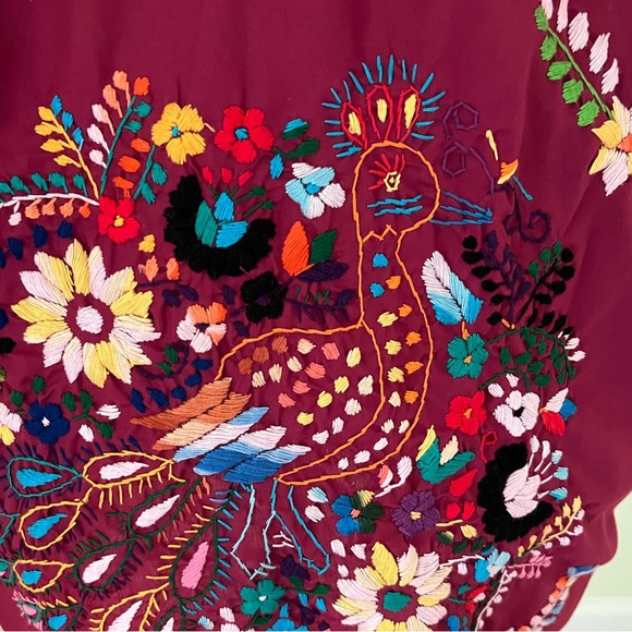 Hand embroidered modern Mexican, mini dress by Erica Maree - Picture 4 of 6